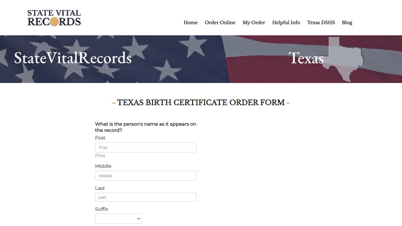 Order a Texas Birth Certificate | StateVitalRecords.org