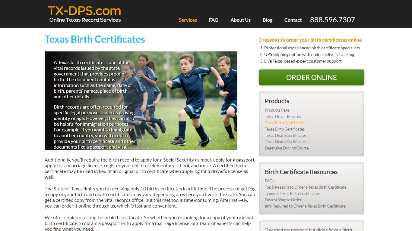 Texas Birth Certificate Online | Texas DPS Records - TX-DPS.com